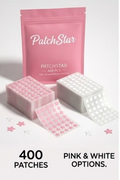 PatchStar star-shaped acne patches applied to face showing adorable star shape